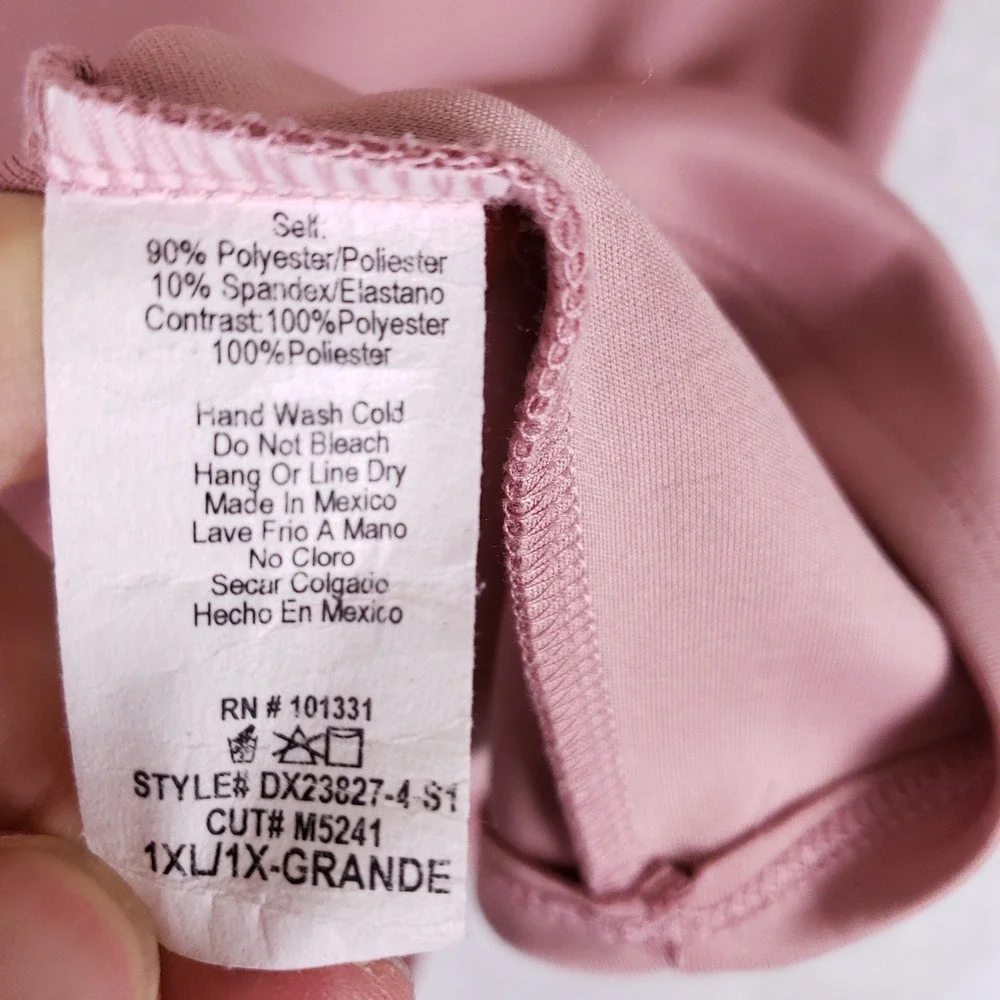 Charlotte Russe‎ Bodycon Dress Womens 1X Off Shoulder Cowl Neck Pink Clubwear